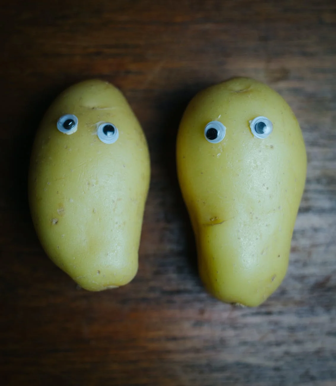 potatoes with fake eyes
