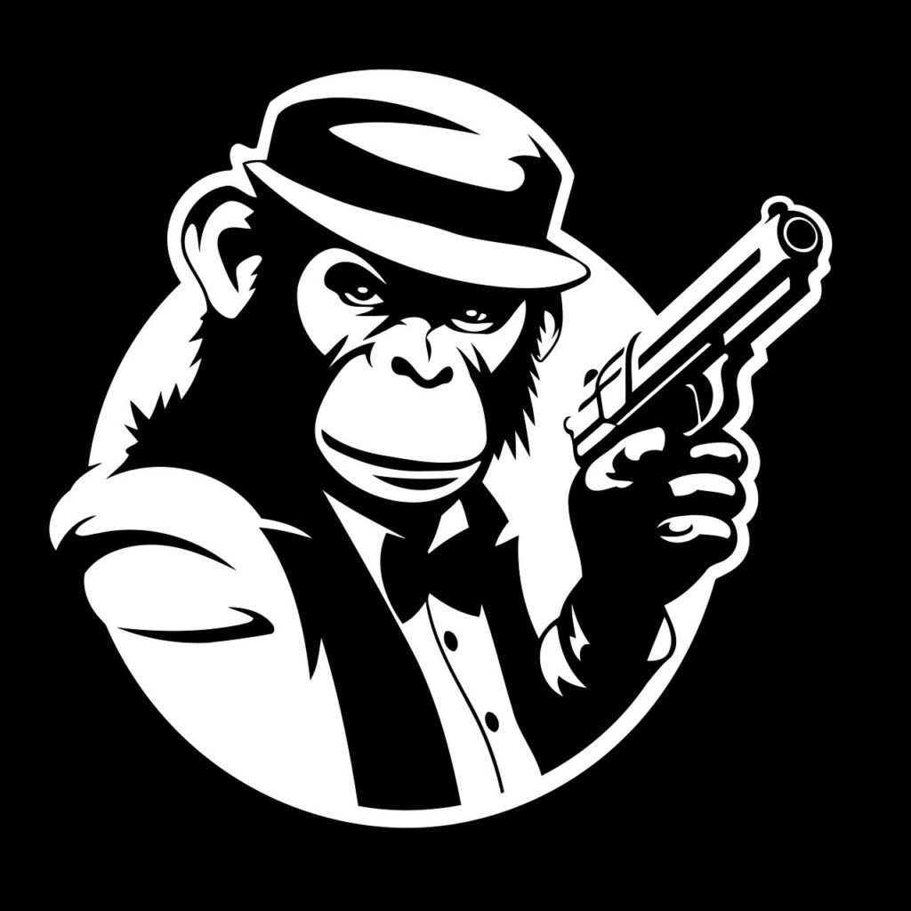 ai generated, monkey, pistol-8532826.jpg