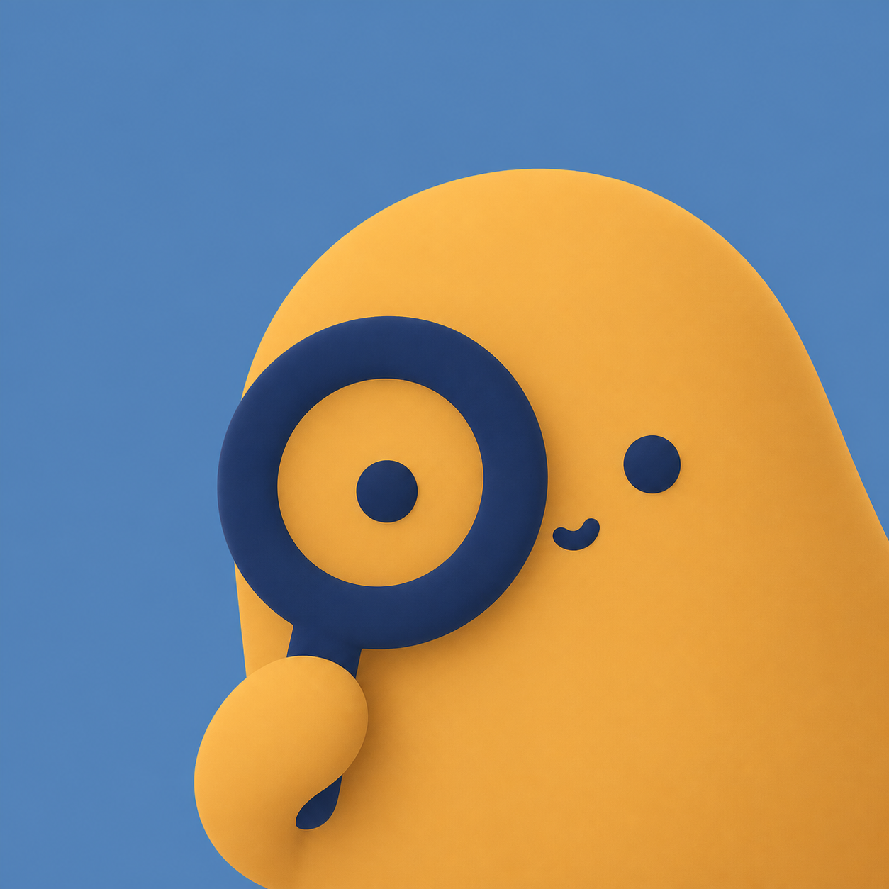 Observant potato holding a magnifying glass